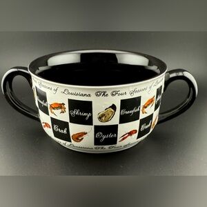 Four Seasons of Louisiana 2 Cup handled soup bowl / Gumbo bowl